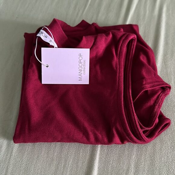 Sleeveless Crew Neck Tank Top Bodysuit Small Burgundy (57) - Picture 6 of 7